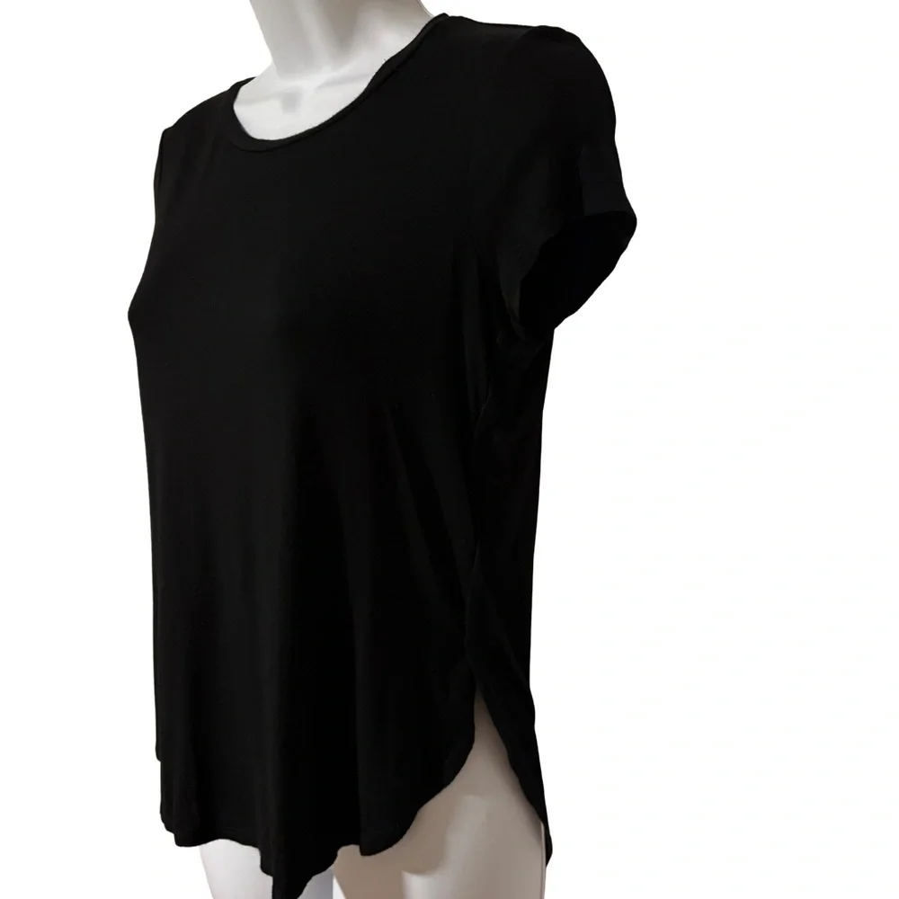Old Navy Black Short Sleeve Oversized Hi-Lo Tee